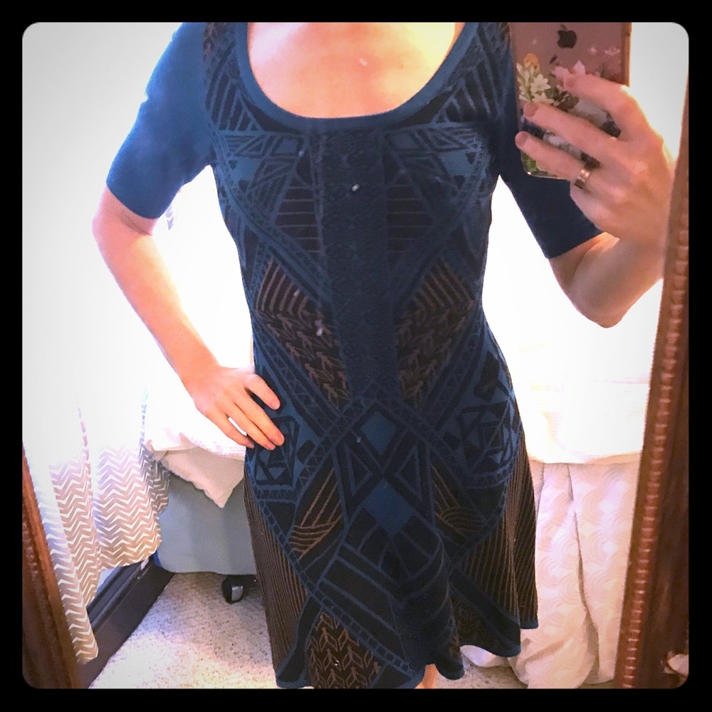 Geometric Sweater Dress